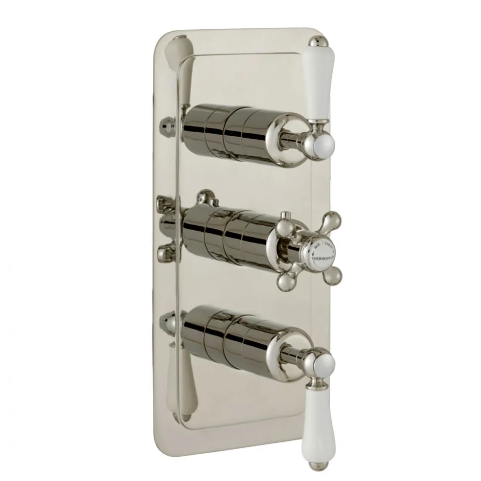 JTP Grosvenor Lever Vertical Concealed 2 Outlet 3 Control Shower Valve