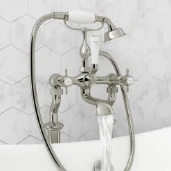 JTP Grosvenor Pinch Deck Mounted Bath Shower Mixer With Kit