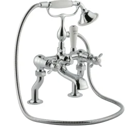 JTP Grosvenor Pinch Floor Standing Bath And Shower Mixer Tap With Shower Kit