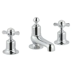 JTP Grosvenor Pinch 3 Hole Deck Mounted Basin Mixer Tap