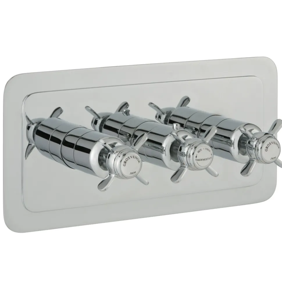 JTP Grosvenor Pinch Horizontal Concealed 3 Outlet Shower Valve