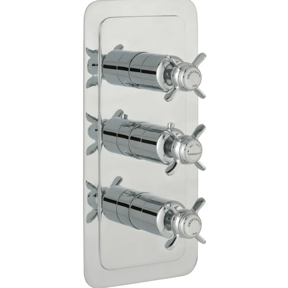 JTP Grosvenor Pinch Vertical Concealed 2 Outlet Shower Valve