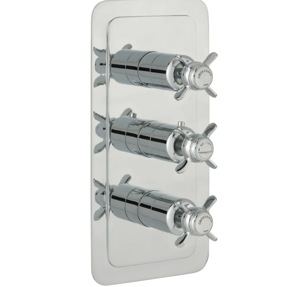 JTP Grosvenor Pinch Vertical Concealed 3 Outlet Shower Valve