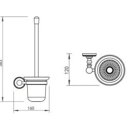 JTP Grosvenor Toilet Brush & Holder