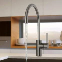 Just Taps Brushed Gunmetal Grey Single Lever Kitchen Sink Mixer Tap