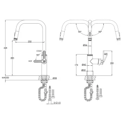 Just Taps Decor Pull Out Spray Mono Kitchen Mixer Tap