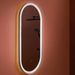 Just Taps LED Illuminated Oval Bathroom Mirror with Heated Demister Pad & Colour Change Lights - 1000 x 450mm