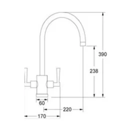 Just Taps Newbury Twin Lever Mono Kitchen Mixer Tap