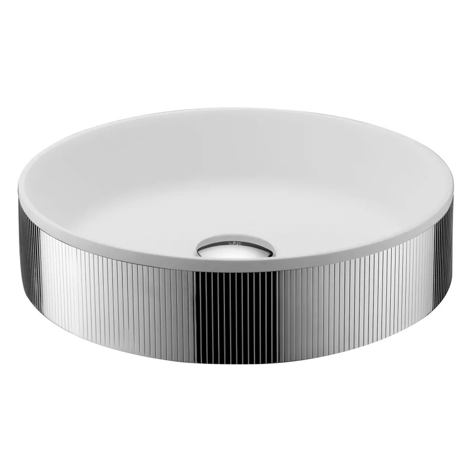 Just Taps VOS 360mm Round Countertop Basin with Click Clack Waste