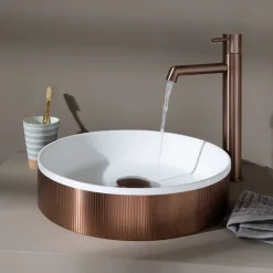 Just Taps VOS 360mm Round Countertop Basin with Click Clack Waste