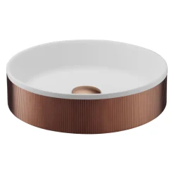 Just Taps VOS 360mm Round Countertop Basin with Click Clack Waste