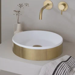 Just Taps VOS 360mm Round Countertop Basin with Click Clack Waste