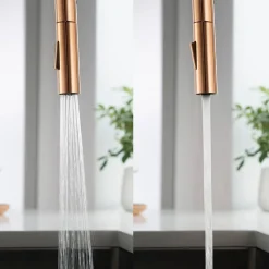 Just Taps VOS Pull Out Spray Single Lever Mono Kitchen Mixer - Rose Gold