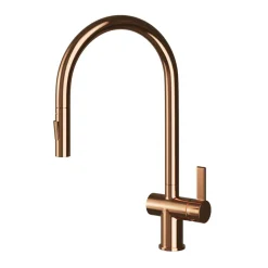Just Taps VOS Pull Out Spray Single Lever Mono Kitchen Mixer - Rose Gold