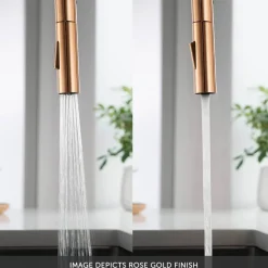 Just Taps VOS Pull Out Spray Single Lever Mono Kitchen Mixer - Brushed Bronze