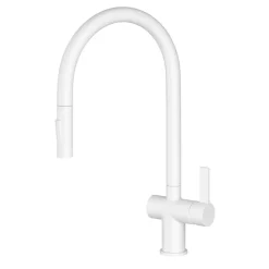 Just Taps VOS Pull Out Spray Single Lever Mono Kitchen Mixer - Matt White