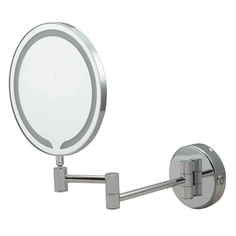 Just Taps Zoom LED Illuminated Round Magnifying Wall Mirror