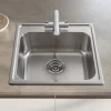 Leisure Albion 1 Bowl Satin Stainless Steel Sink - 500 x 500mm