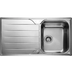 Leisure Albion 1 Bowl Stainless Steel Kitchen Sink with Reversible Drainer - 950 x 508mm
