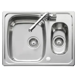 Leisure Euroline Reversible 1.5 Bowl Stainless Steel Kitchen Sink - 647 x 508mm