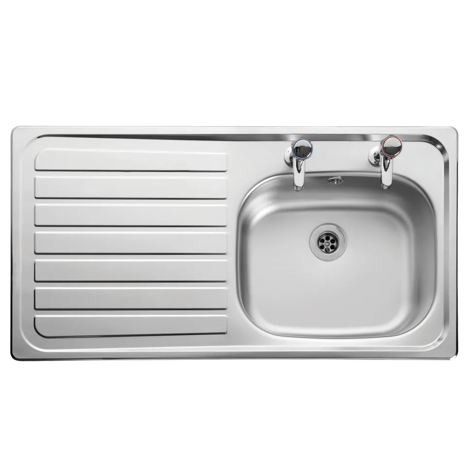 Leisure Lexin Satin Stainless Steel Single Bowl Kitchen Sink with Left Hand Drainer - 950 x 508mm