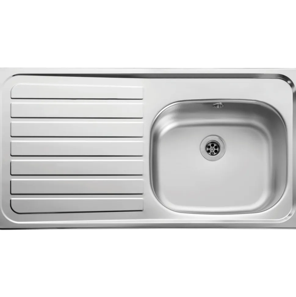 Leisure Lexin Satin Stainless Steel Single Bowl Kitchen Sink with Left Hand Drainer - 950 x 508mm