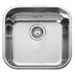 Leisure Square 1 Bowl Polished Stainless Steel Inset Sink & Waste Kit - 432 x 452mm