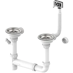 Leisure Stainless Steel 1.5 Bowl Basket Strainer Waste Kit