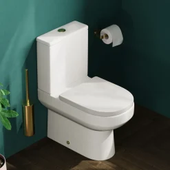 Lorraine Rimless Back To Wall Close Coupled Toilet & Soft Close Seat
