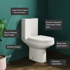Lorraine Rimless Close Coupled Compact Toilet & Soft Close Seat