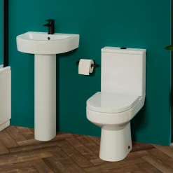 Lorraine Rimless Toilet & Basin Bathroom Suite