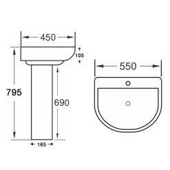 Lorraine Rimless Toilet & Basin Bathroom Suite