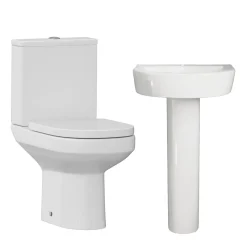 Lorraine Rimless Toilet & Basin Bathroom Suite