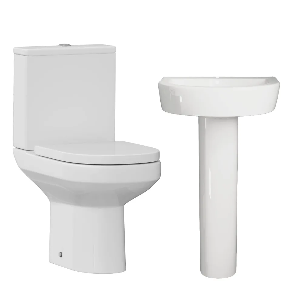 Lorraine Rimless Toilet & Basin Bathroom Suite