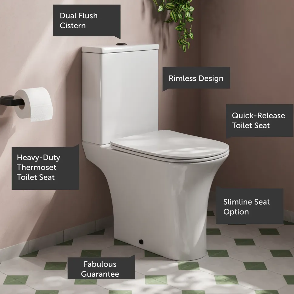 Lydia Rimless Close Coupled Toilet & Soft Close Seat