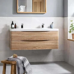 Maia 1200mm Wall Mounted Double Basin Vanity Unit