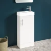 Maisie Compact 400mm Mini Cloakroom Vanity Unit and Basin - Gloss White
