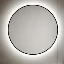 Marcos LED Illuminated Round Framed Mirror with Demister Pad & Colour Change Lights - 600mm