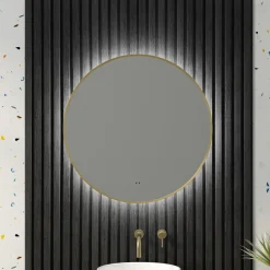 Marcos LED Illuminated Round Framed Mirror with Demister Pad & Colour Change Lights - 600mm