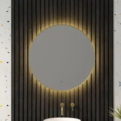 Marcos LED Illuminated Round Framed Mirror with Demister Pad & Colour Change Lights - 600mm