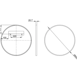Marcos Round Framed Mirror - 600mm