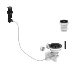 Matt Black Presto Automatic Waste Kit for Thomas Denby 1.5 Bowl Ceramic Kitchen Sinks