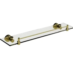 Miller Bond Glass Shelf Brushed Brass - 500mm