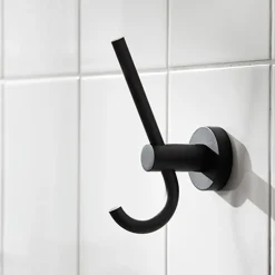 Miller Bond Matt Black Double Robe Hook
