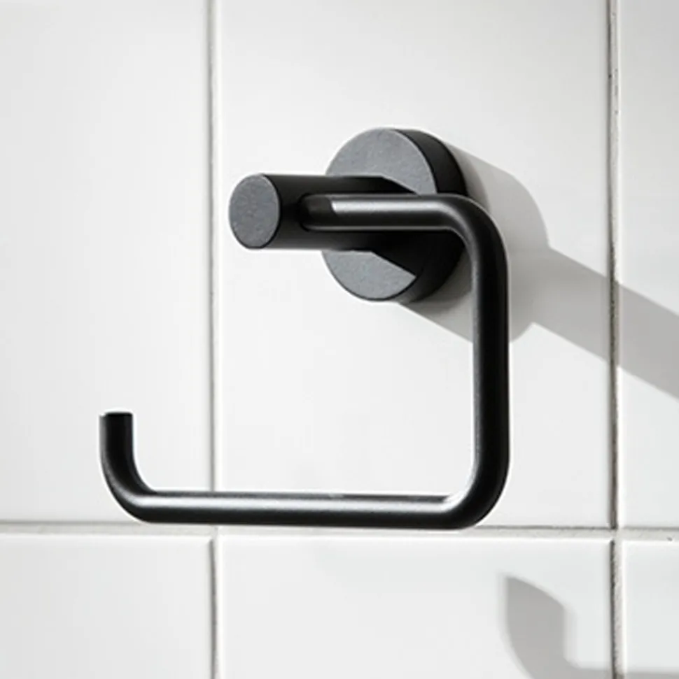 Miller Bond Matt Black Open Toilet Roll Holder