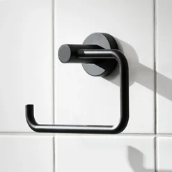 Miller Bond Matt Black Open Toilet Roll Holder