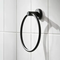 Miller Bond Matt Black Towel Ring