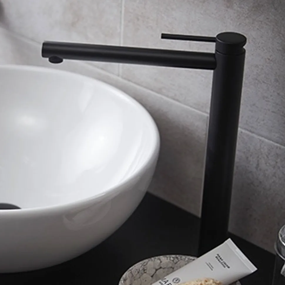 Miller Matt Black Tall Mono Basin Mixer with Free Flow Waste
