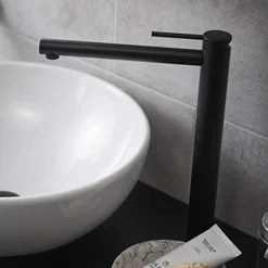 Miller Matt Black Tall Mono Basin Mixer with Free Flow Waste