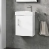Minnie 400mm Wall Mounted Cloakroom Vanity Unit & Basin - Gloss White